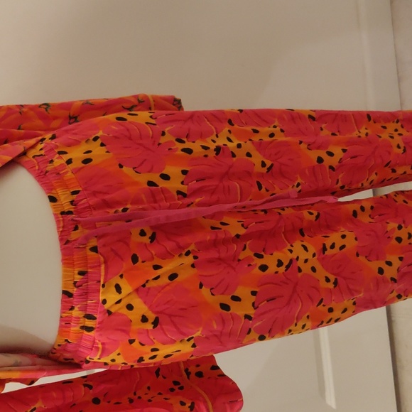 Womens Farm Rio Sleepwear | Farm Rio Spotted Bananas Pajama Set MEDIUM PINK sz S - Picture 11 of 16